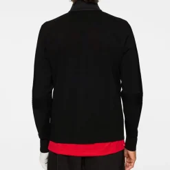 Devin Hybrid Knit Zip Sweater Svart