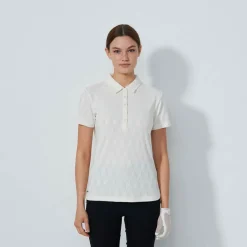 Graphic Jaquard Ss Poloshirt Vit