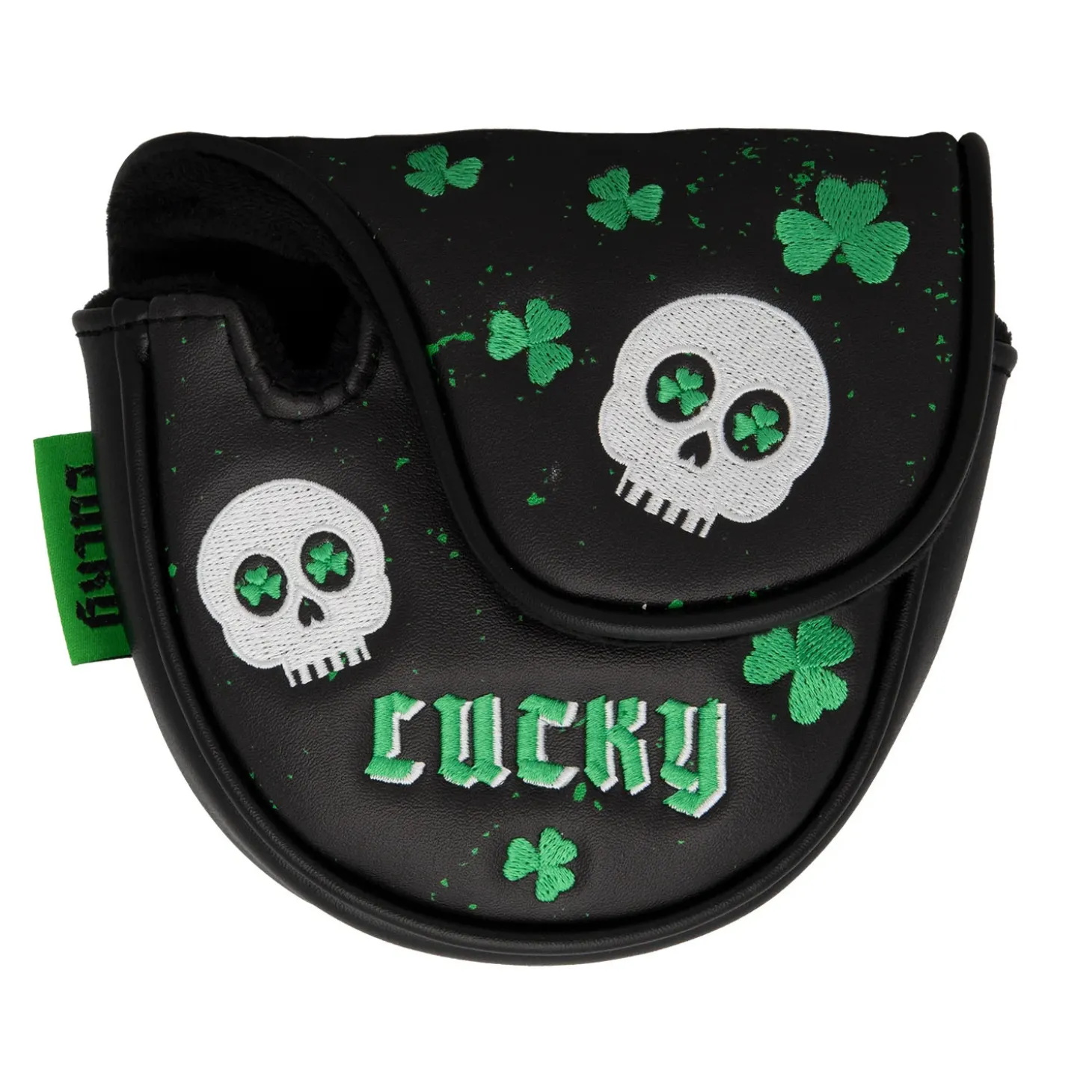 Headcover Putter Mallet Svart Grön