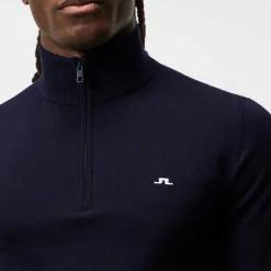 Kian Zipped Golf Sweater Blå