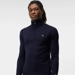 Kian Zipped Golf Sweater Blå