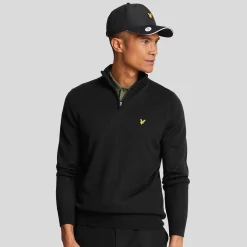 Merino Blend Quarter Zip Svart