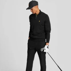 Merino Blend Quarter Zip Svart