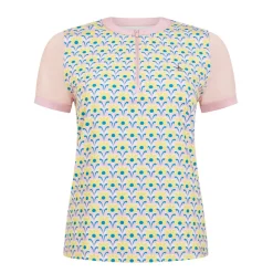 OP Ss Lattice Zip Mock