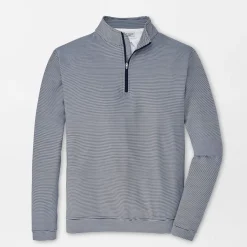 Perth Mini Stripe 1/4 Zip Blå Vit