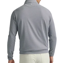 Perth Mini Stripe 1/4 Zip Blå Vit