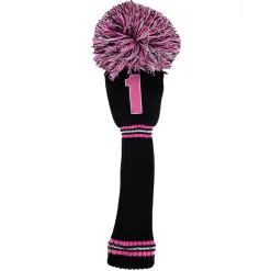 PomPom Headcover Driver Svart Rosa