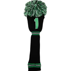 PomPom Headcover Driver Svart Grön