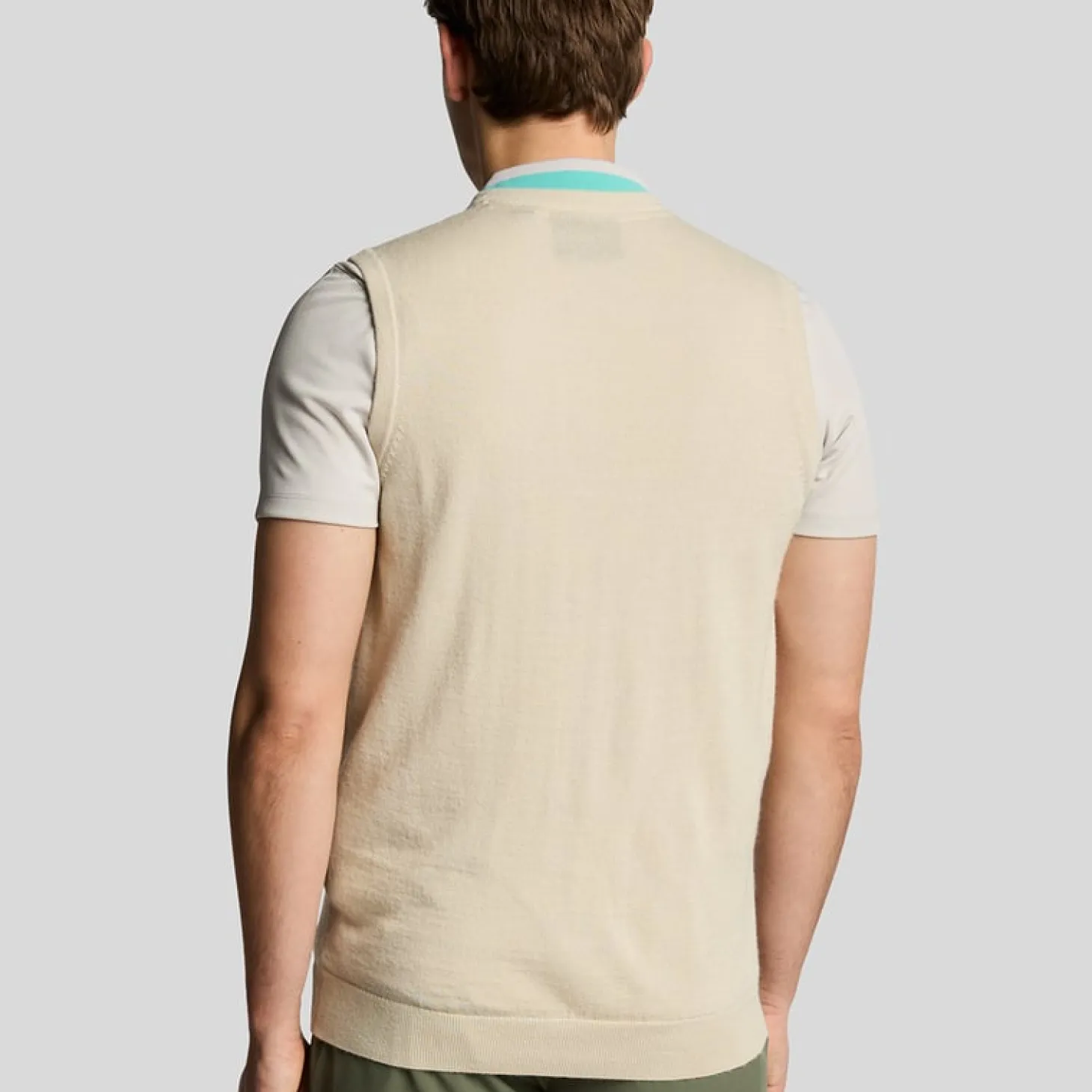 Slipover Merino Blend V-Neck Beige