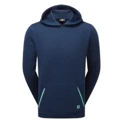 Textured Knit Hoodie Blå