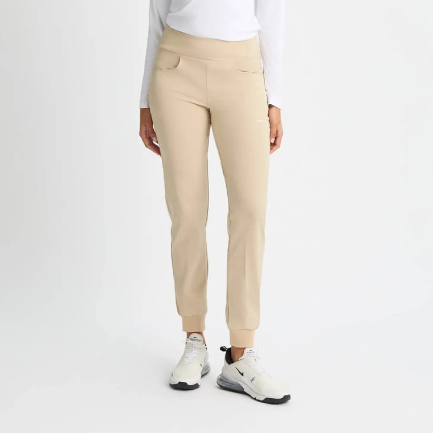 Twill Stretch Pull On Pant Beige