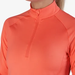W Mid Layer LS Zip Röd