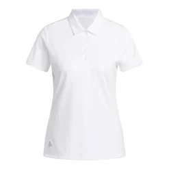 W Solid Performance Short Sleeve Polo Shirt Vit