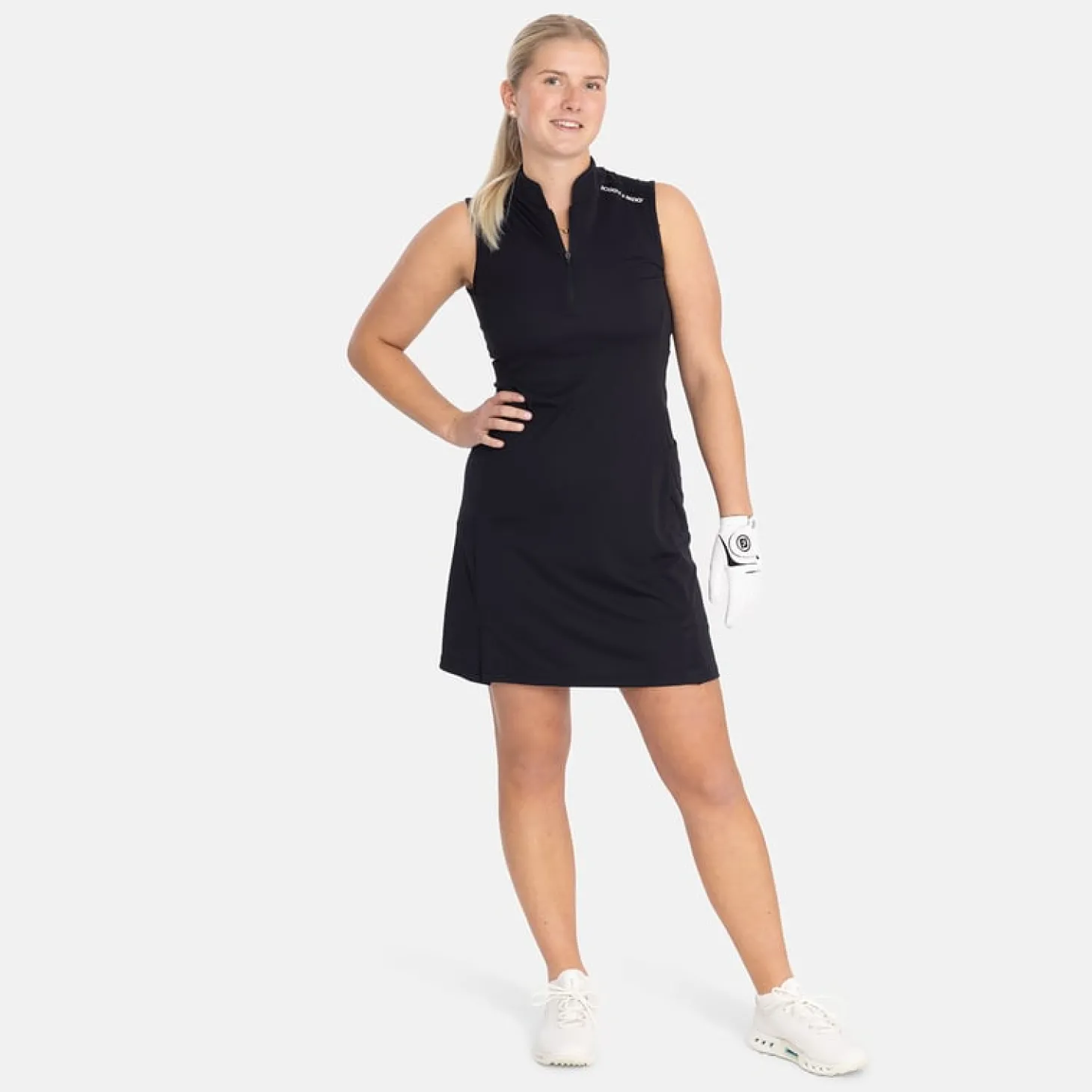 W Tech Dress Zip Collar Svart