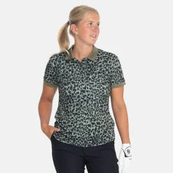 W Tech Hidden Button Pique AOP Svart