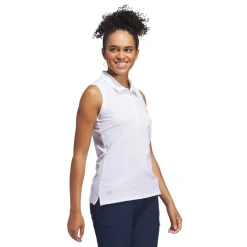 W Ultimate Solid Sleeveless Polo Shirt Vit