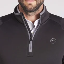 Waffle Fleece 1/4 Zip Svart