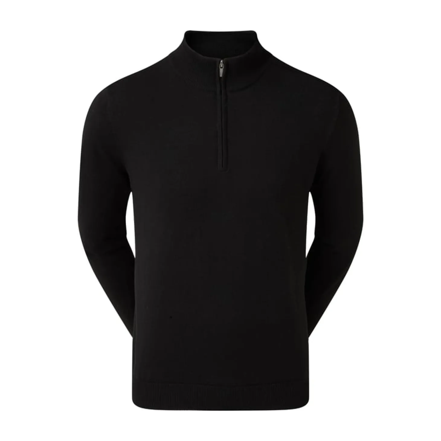 Wool Blend 1/2 Zip Lined Svart